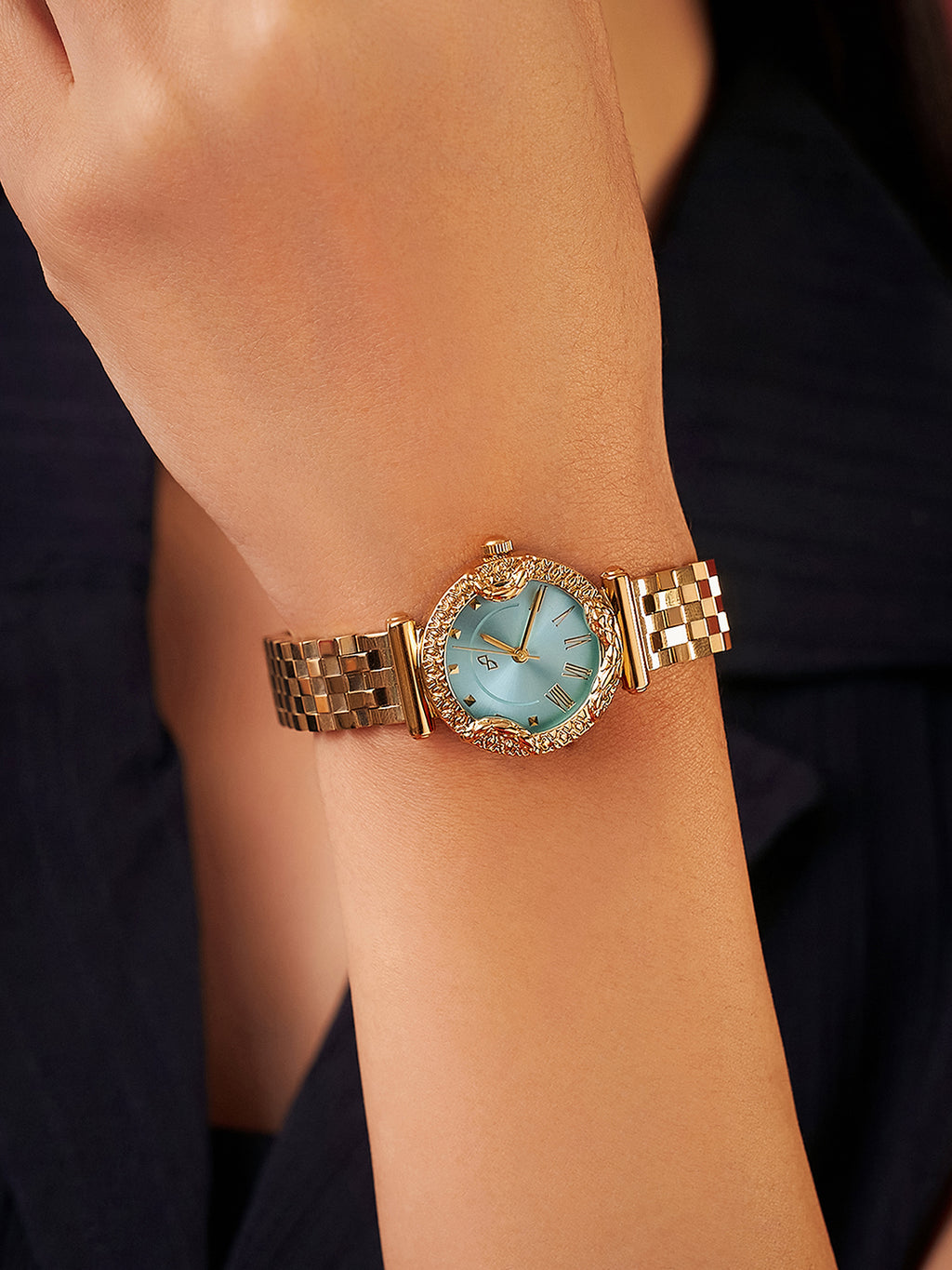 The Sapphire Marble Watch - Gold