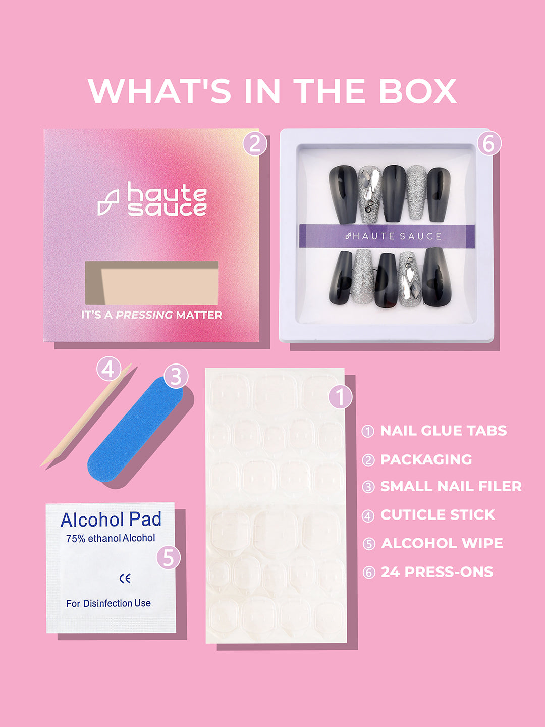 The Graffiti Press-On Nails - Antique Gold:Onyx Black