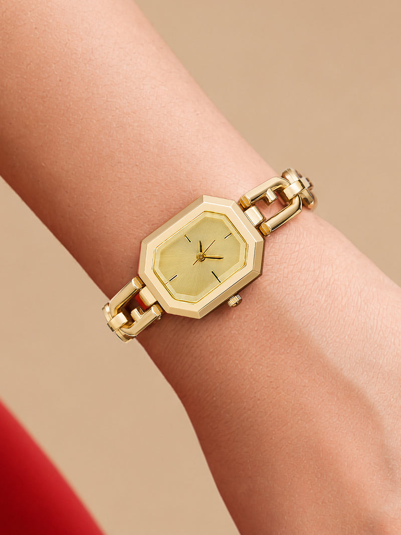 The Belle Rectangle Watch - Gold