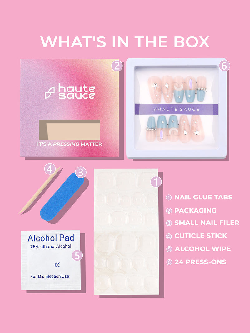 The Celestrial Press-On Nails - Powder Blue