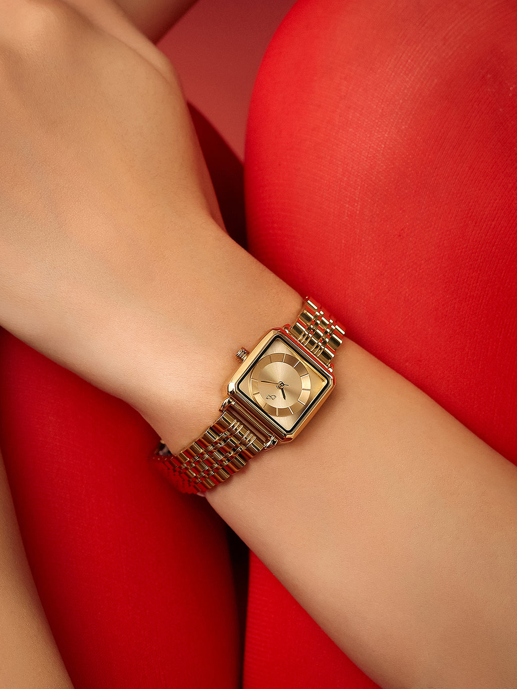 The Ruby Square Watch - Antique Gold