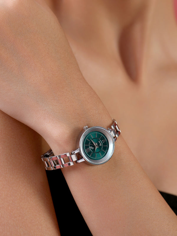 The Emerald Essence Watch - Silver