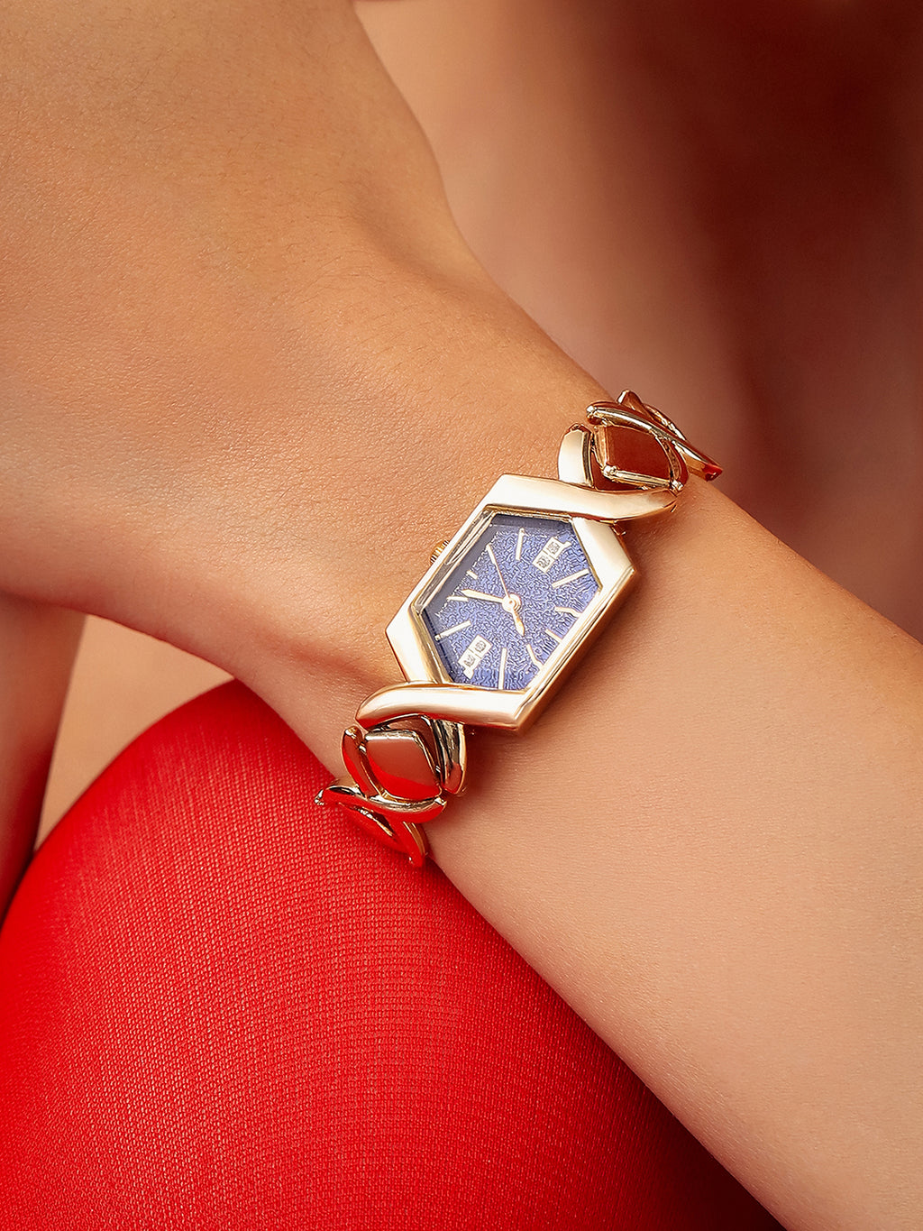 The Emerald Geometry Watch - Vintage Gold