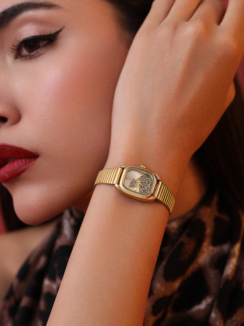 The Champagne Luxe Watch - Antique Gold