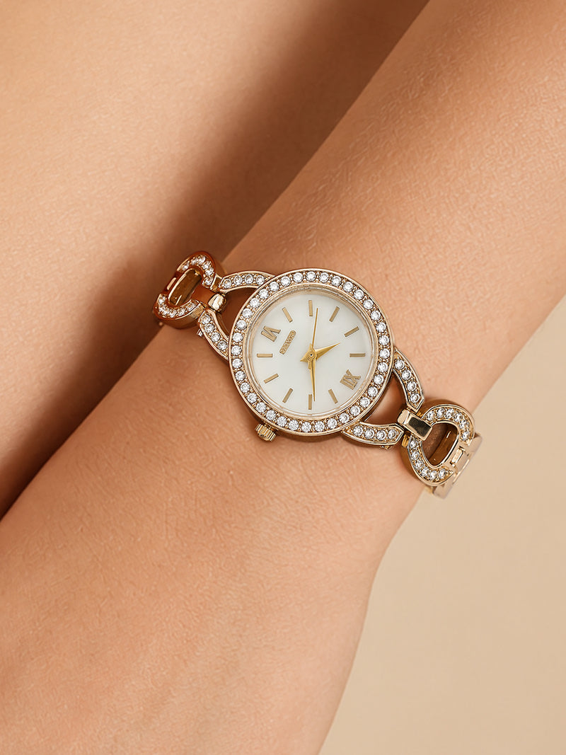 The Celeste Crystal Bracelet Watch - Gold
