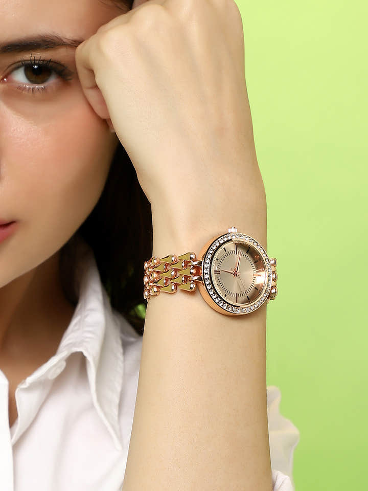 The Drip Round Watch - California Gold
