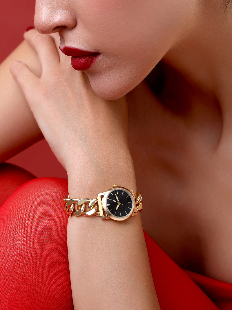 The Noir Classic Watch - Gold