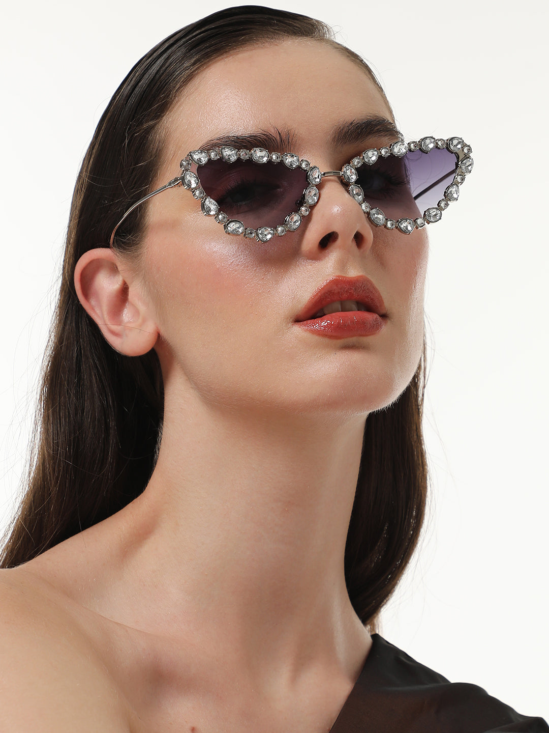 The Bijou Cateye Sunglasses - Metallic Silver