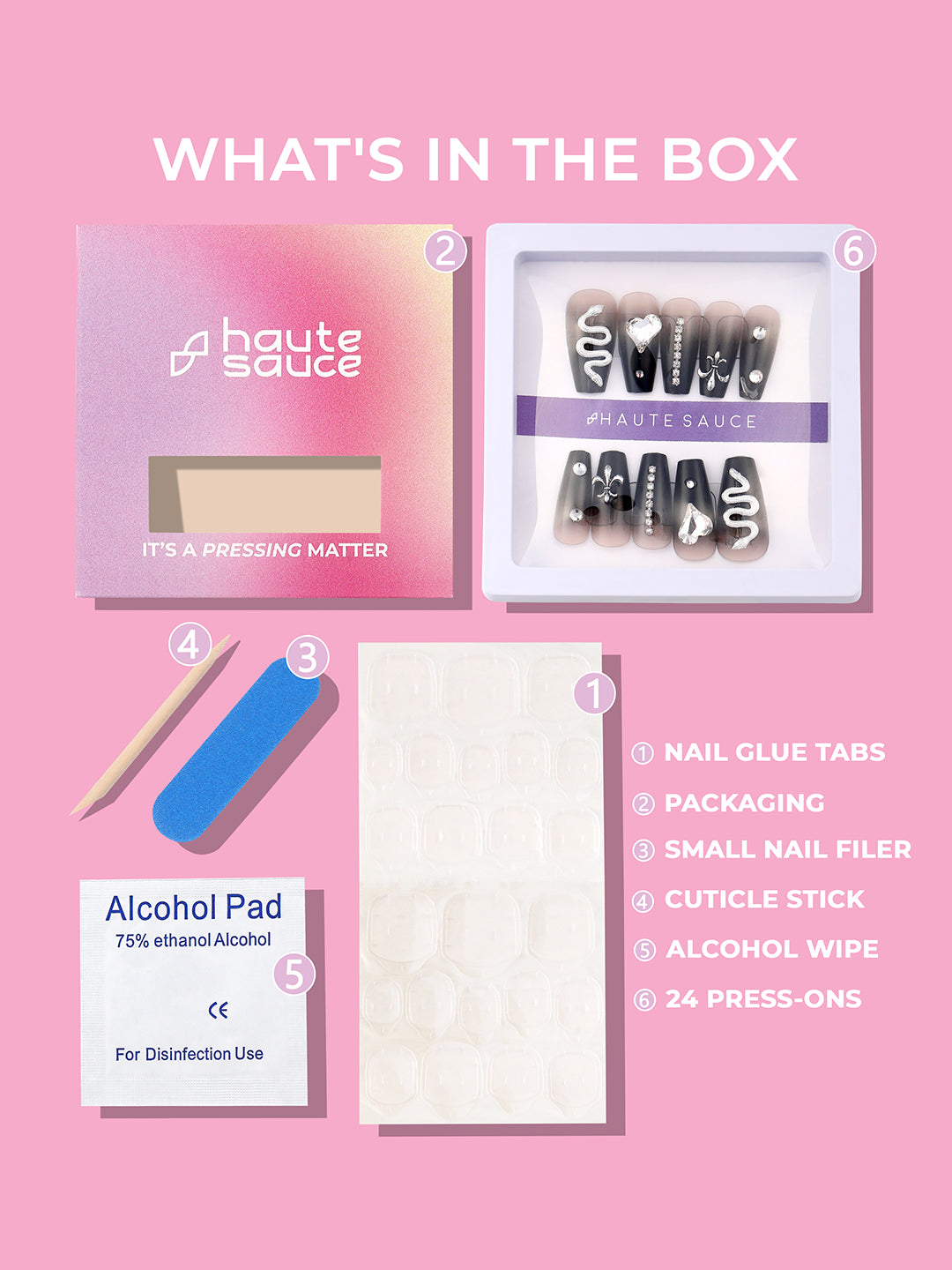 The Slithering Dusk Press-On Nails - Onyx Black