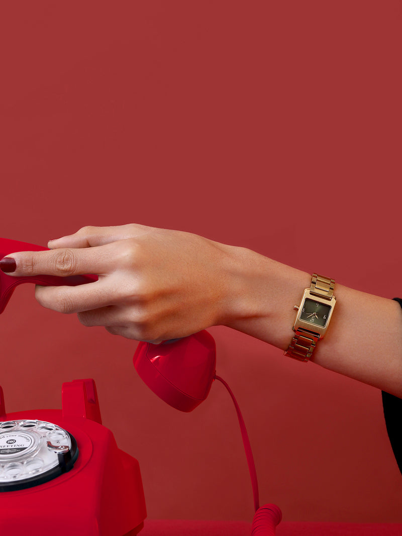 The Ivory Rectangle Watch - Gold
