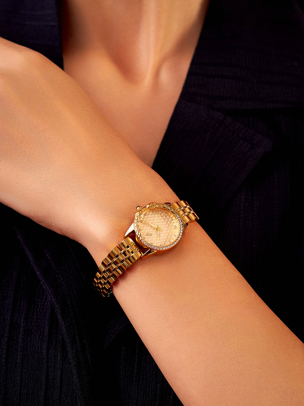 The Emerald Luxe Watch - Antique Gold