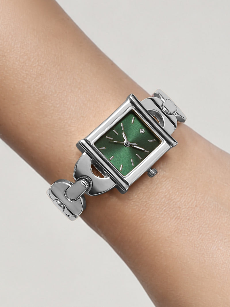 The Midnight Rectangle Watch - Silver