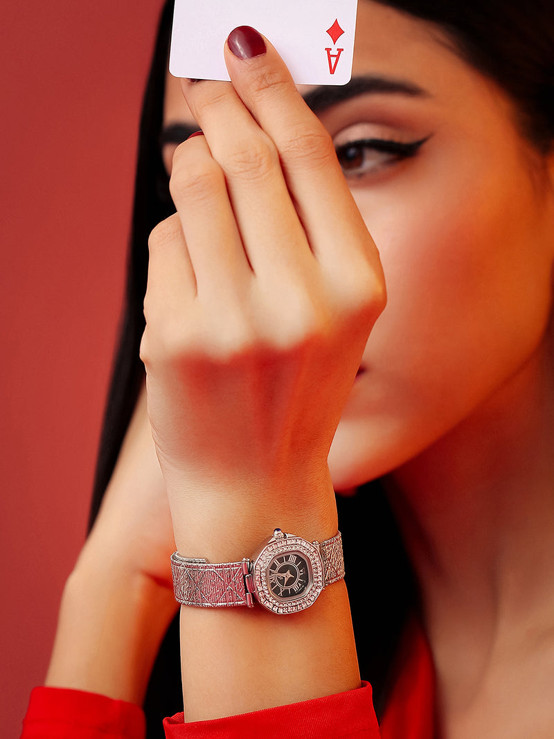 The Emerald Crystal Watch - Silver
