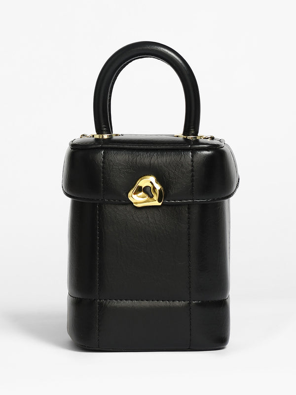 Dented Buckle Bucket Bag