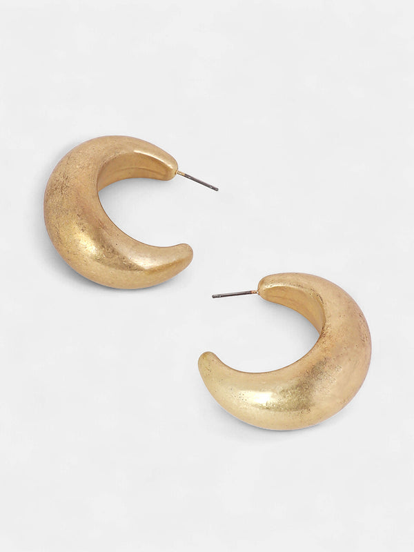 The Matte Hoop Earrings - California Gold