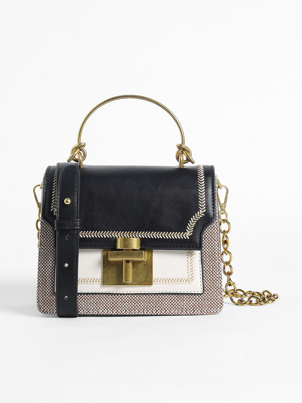 Weave Block Hand Bag