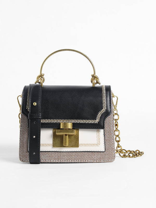 Weave Block Hand Bag