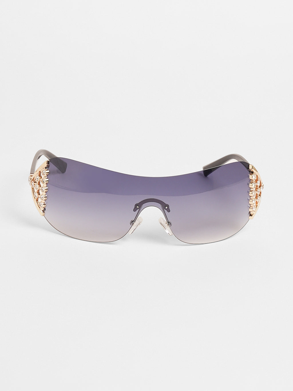 The Bling Wrap Sunglasses - Onyx Black