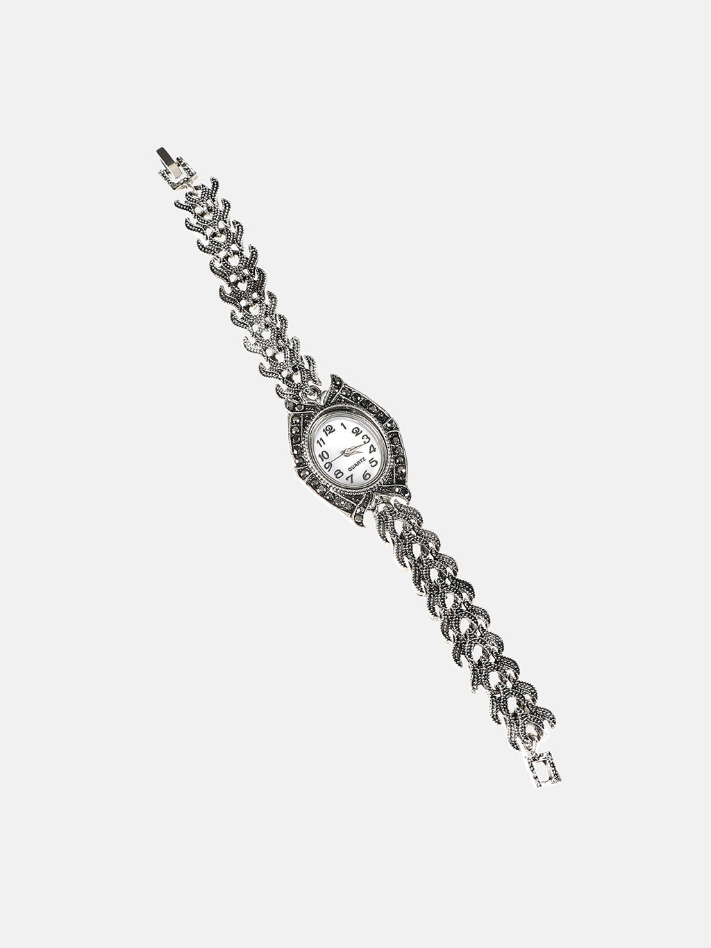The Wishbone Oval Watch - Antique Silver