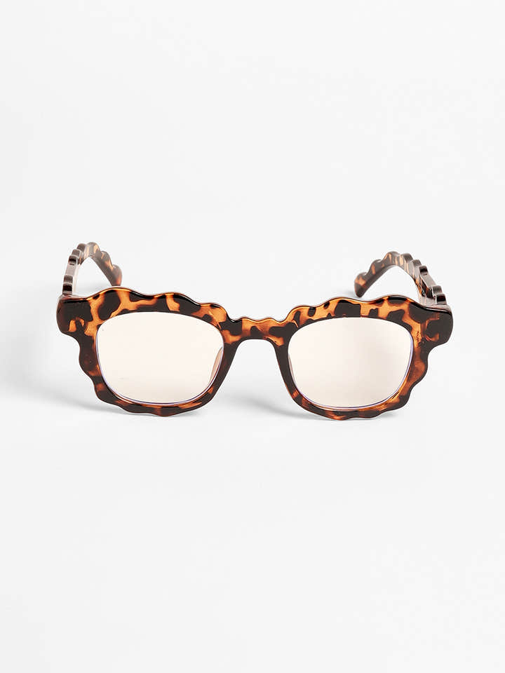 The Wave Rectangular Sunglasses - Coffee Brown