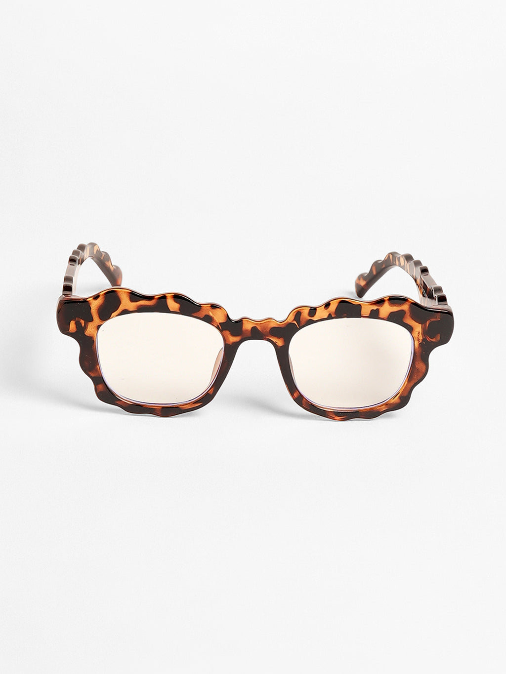 The Wave Rectangular Sunglasses - Coffee Brown