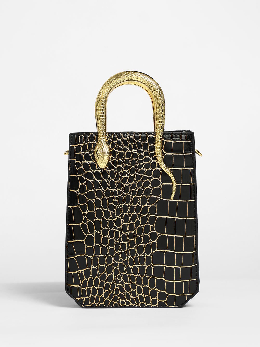 The Gilded Viper Hand Bag - Onyx Black