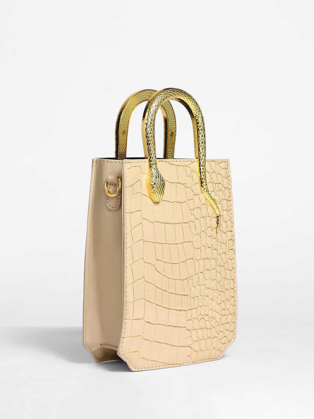 The Gilded Viper Hand Bag - Khaki Beige