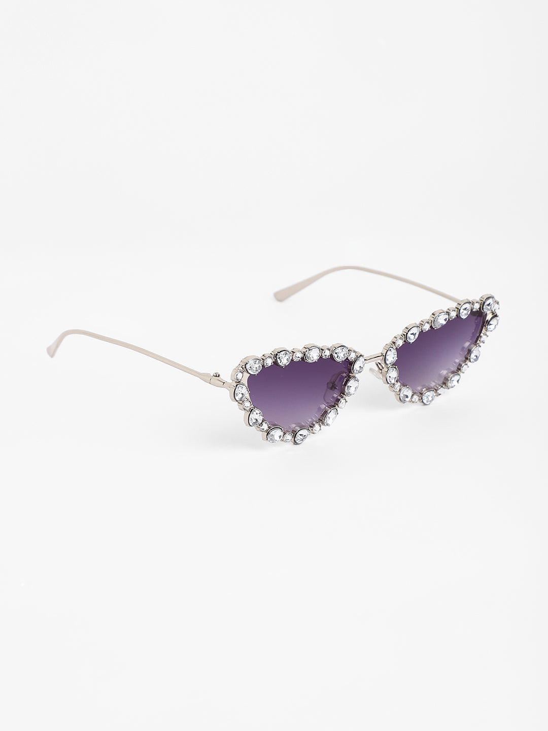 The Bijou Cateye Sunglasses - Metallic Silver