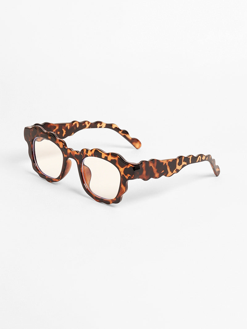 The Wave Rectangular Sunglasses - Coffee Brown