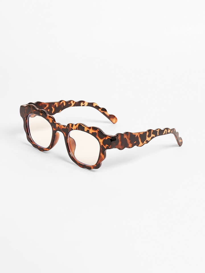 The Wave Rectangular Sunglasses - Coffee Brown