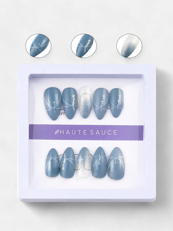 The Cluster Press-On Nails - Icy Blue
