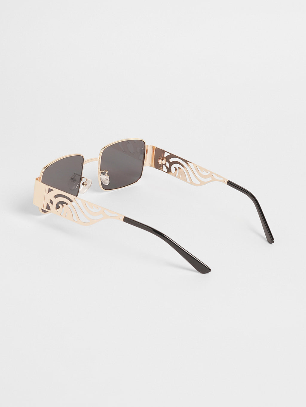 The Swirl Rectangular Sunglasses - Midnight Black