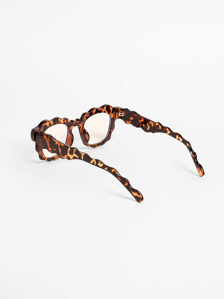 The Wave Rectangular Sunglasses - Coffee Brown
