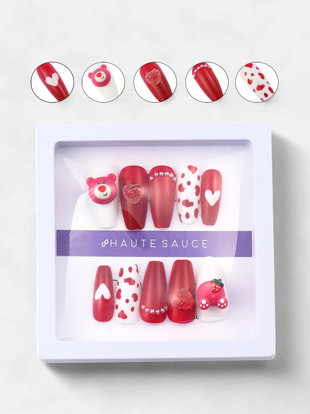 The Strawberry Shortcake Press-On Nails - Crimson Red