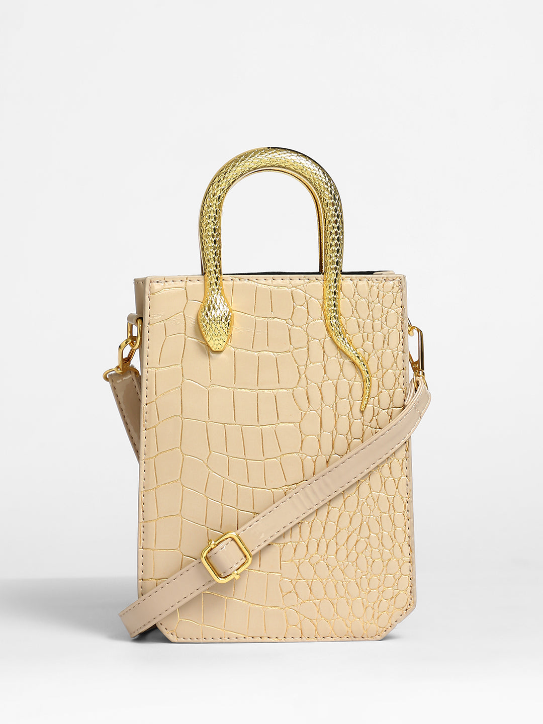 The Gilded Viper Hand Bag - Khaki Beige