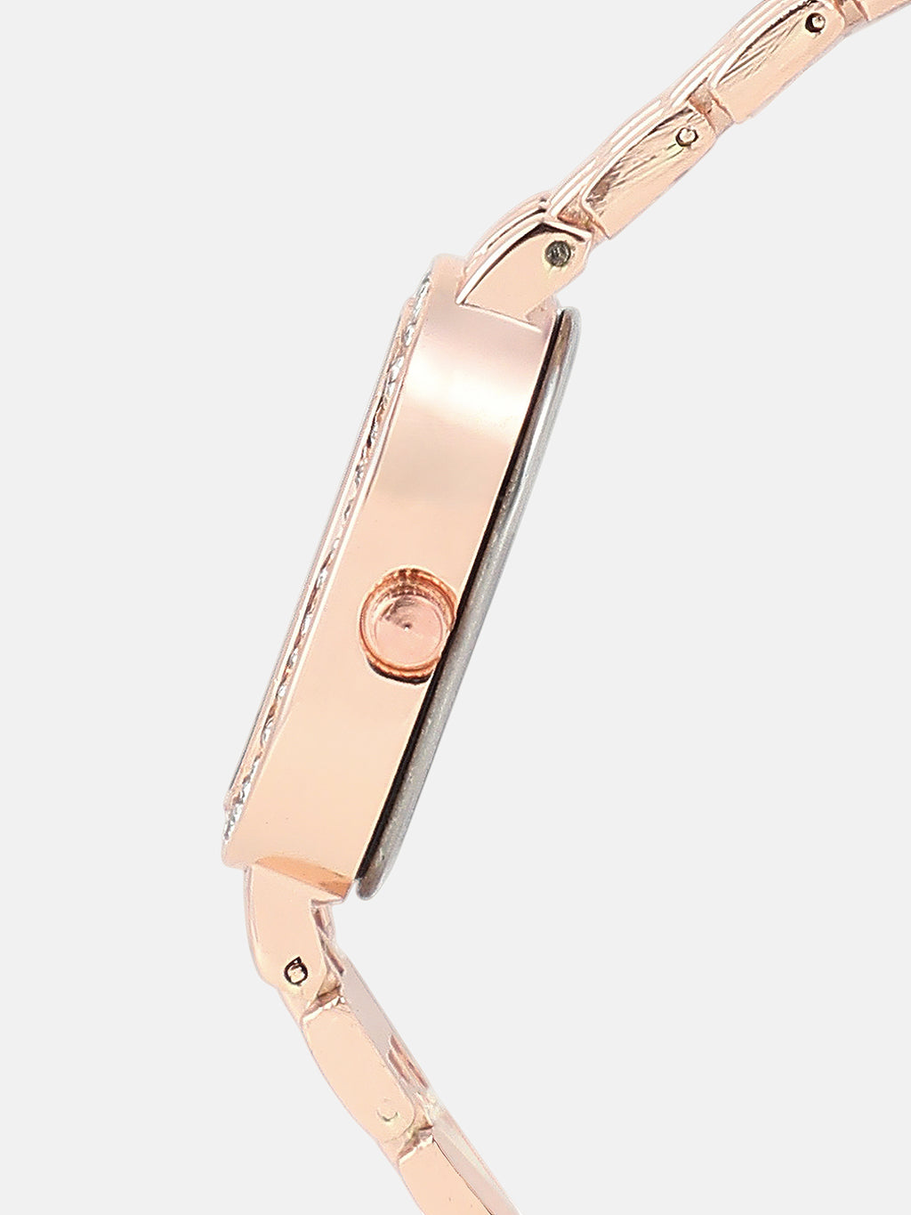 The Embellished Roman Oval Watch - Rose Gold with Green Dial