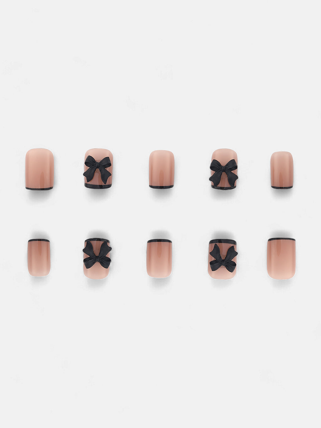 The Bow Press-On Nails - Onyx Black