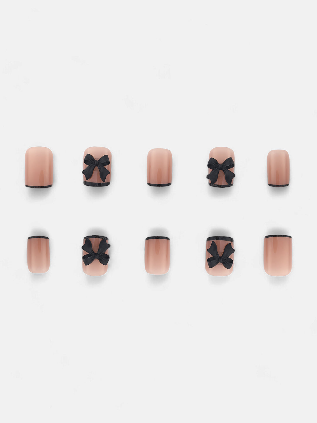 The Bow Press-On Nails - Onyx Black