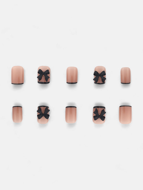 The Bow Press-On Nails - Onyx Black