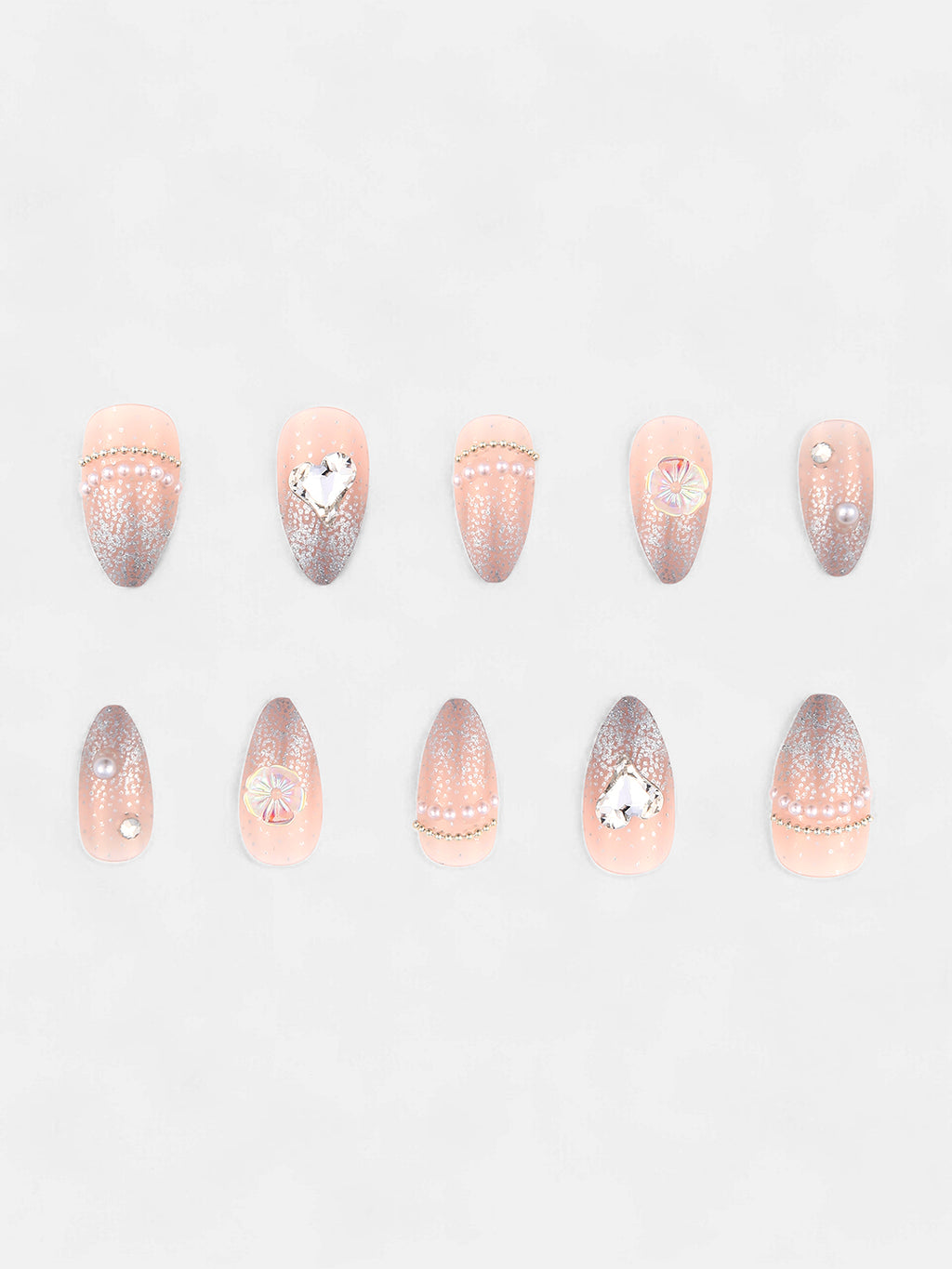 The French Bijou Press-On Nails - Crimson Red:Daisy White