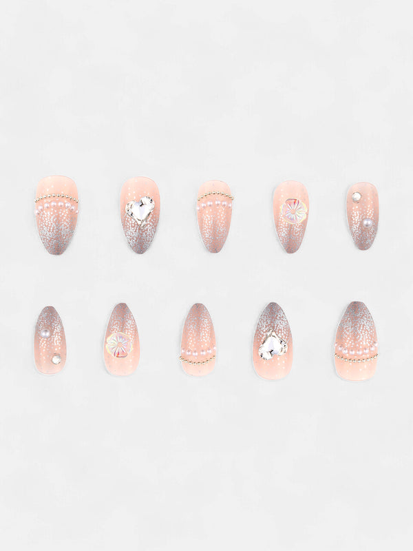 The French Bijou Press-On Nails - Crimson Red:Daisy White