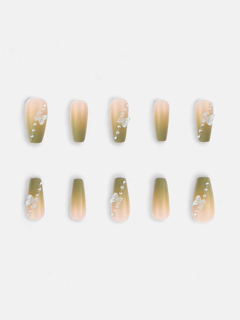 The Ombre-Papillon Press-On Nails - Pistachio Green