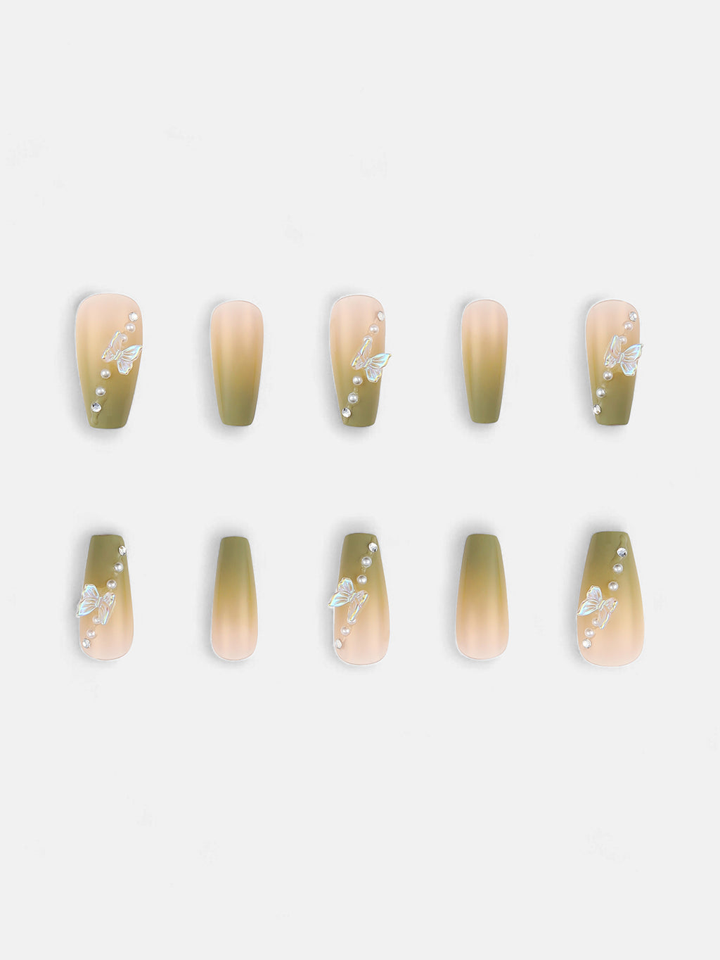 The Ombre-Papillon Press-On Nails - Pistachio Green