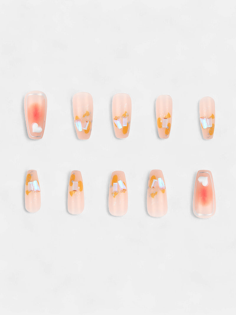 The Crystalized Press-On Nails - Soft Pink