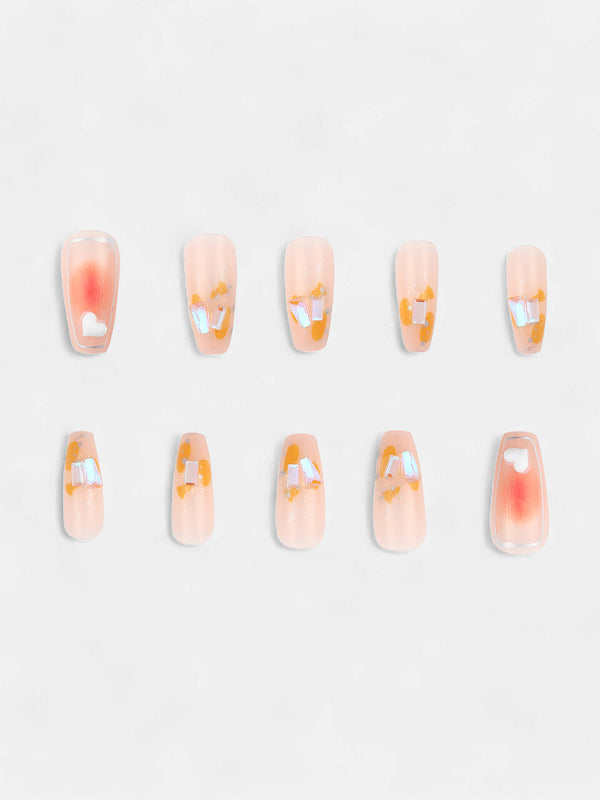 The Crystalized Press-On Nails - Soft Pink