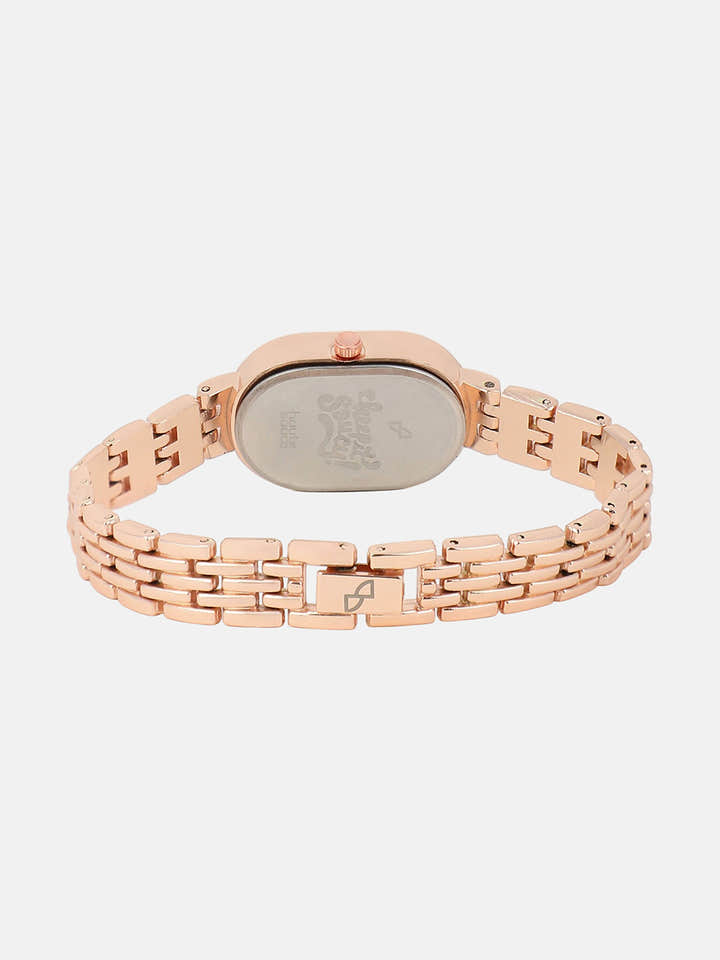 The Embellished Roman Oval Watch - Rose Gold with Green Dial