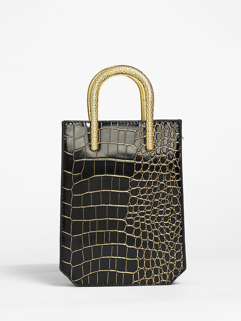 The Gilded Viper Hand Bag - Onyx Black
