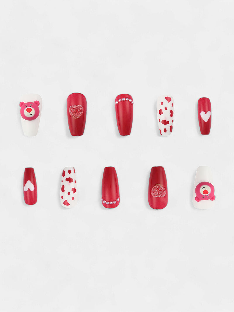 The Strawberry Shortcake Press-On Nails - Crimson Red