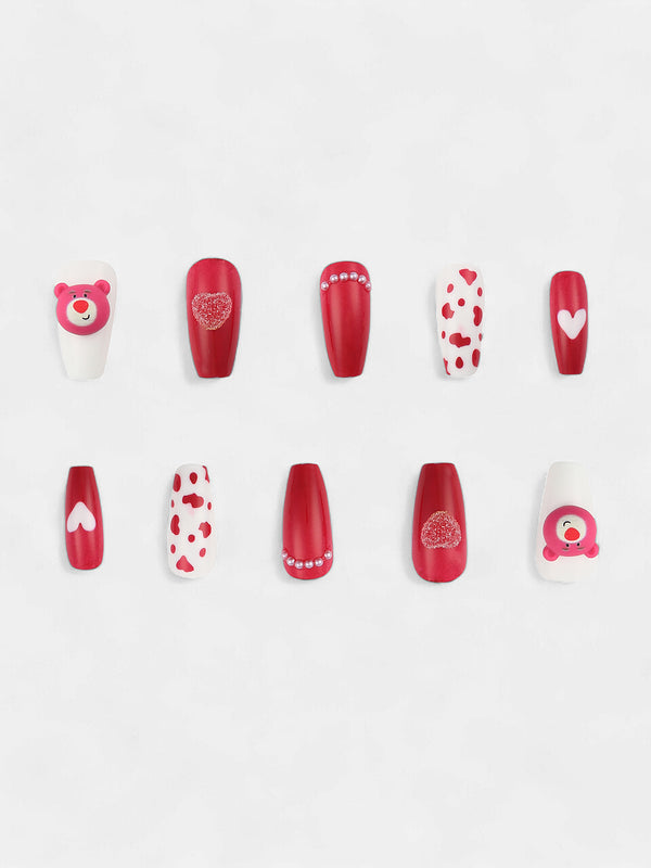 The Strawberry Shortcake Press-On Nails - Crimson Red
