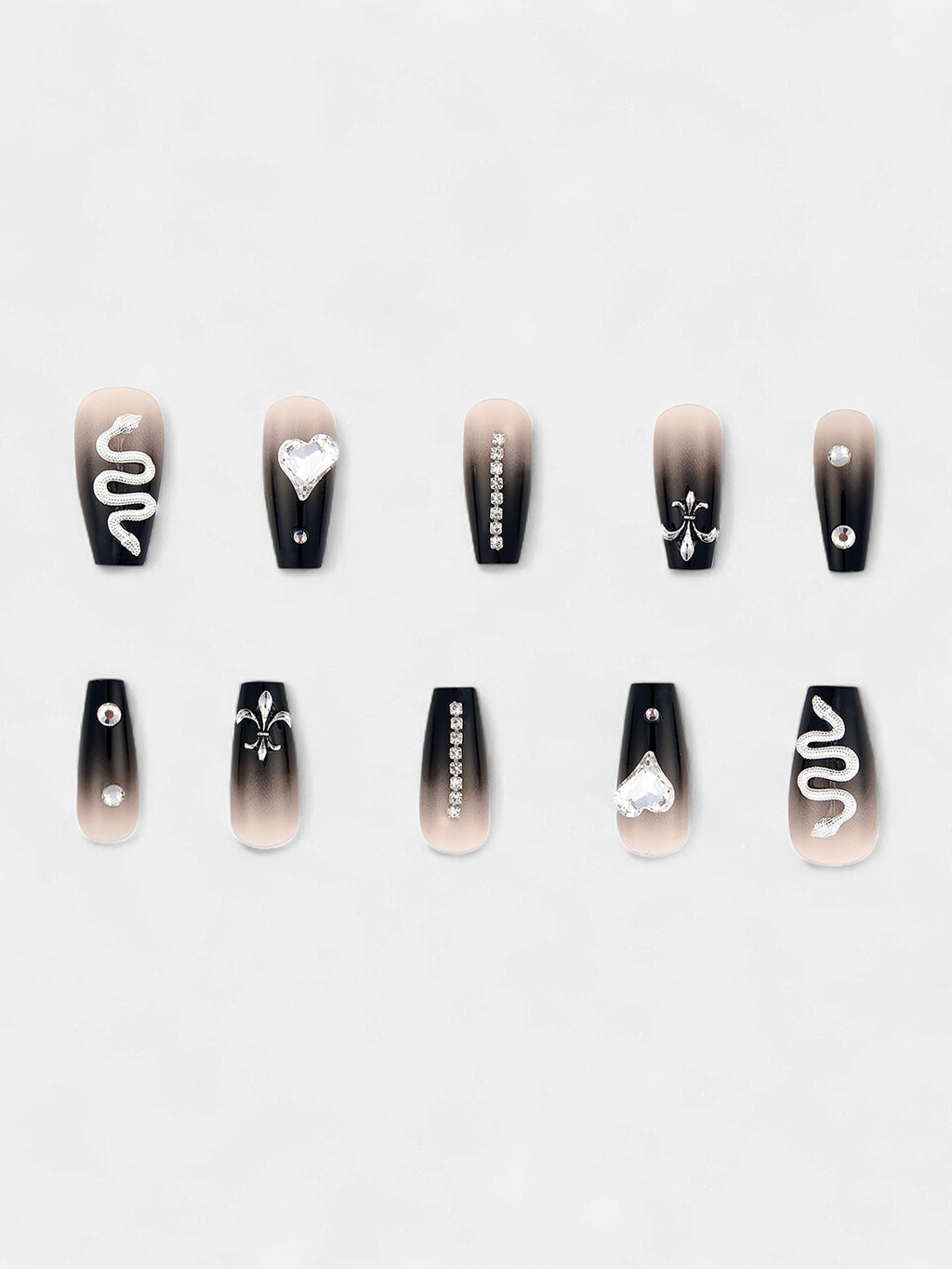 The Slithering Dusk Press-On Nails - Onyx Black